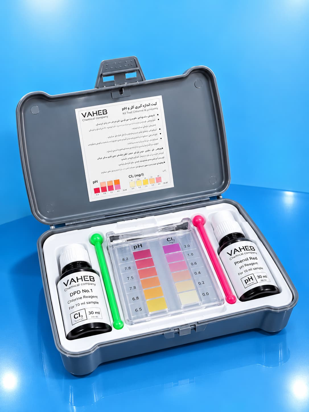 کیت کلر و pH پودری قاشقکی واهب V-F612
